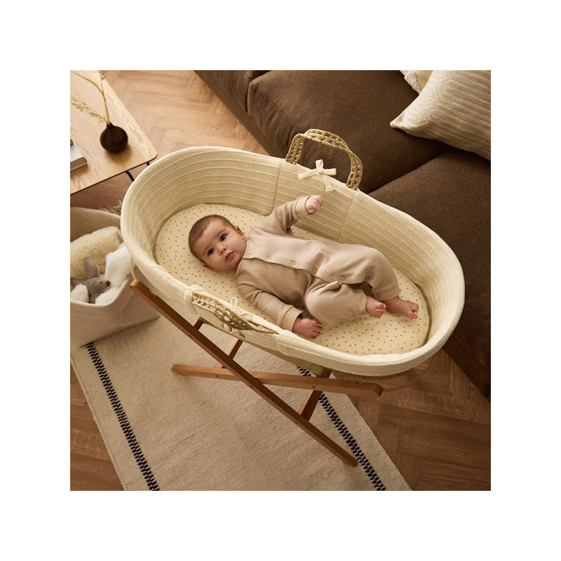 Moses Basket with Mattress, Beige