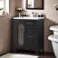 Meuble-lavabo 24 po avec lavabo en céramique, structure en bois massif, tablette réglable et 2 tiroirs-61756874