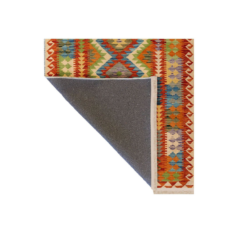 Tapis tissé à motif scandinave multicolore lavable à la machine, Tapis de couloir 2 pi 6 po x 9 pi 10 po