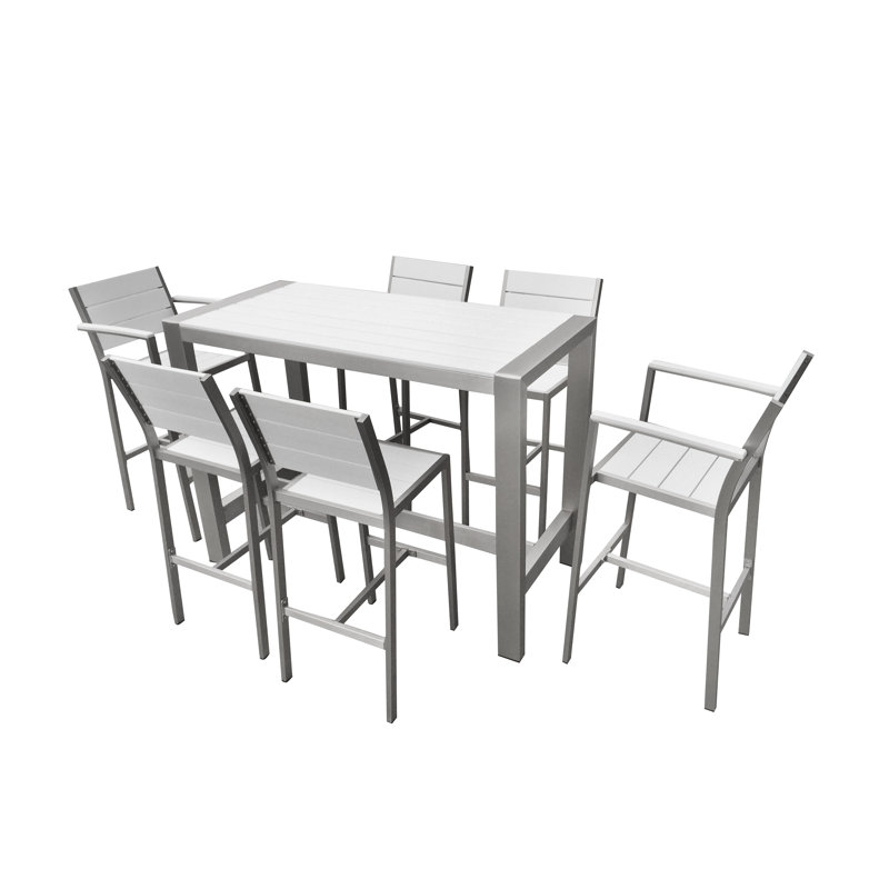 Ensemble repas 7 pièces Betty, Blanc, Argent