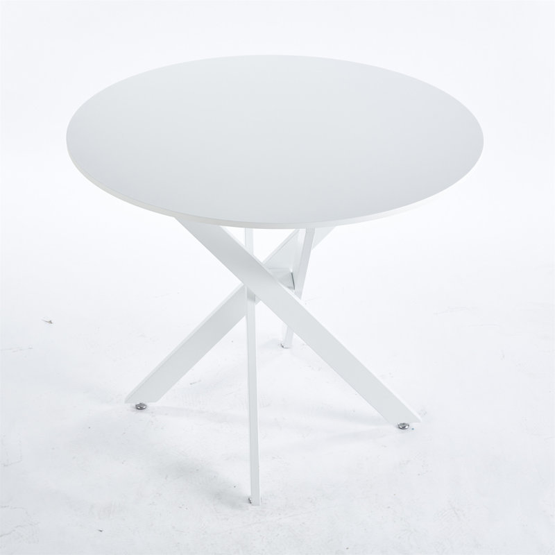 Table de salle à manger avec pieds croisés en métal et plateau en MDF (seulement les tables, pas de chaises)