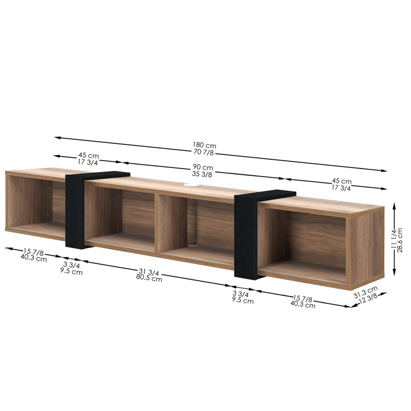 Marie Floating Tv Stand With Open Shelves