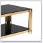 Table basse rectangulaire moderne à double couche avec verre trempé et acier inoxydable, parfaite pour les salons et les bureaux