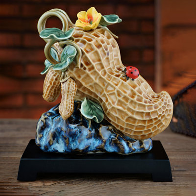 Elegant Ceramic Peanut Sculpture – Auspicious Entryway Decoration
