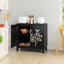 Buffet 31,5 pouces rétro sculpté, buffet décoratif avec 2 portes et tablettes réglables pour un rangement polyvalent