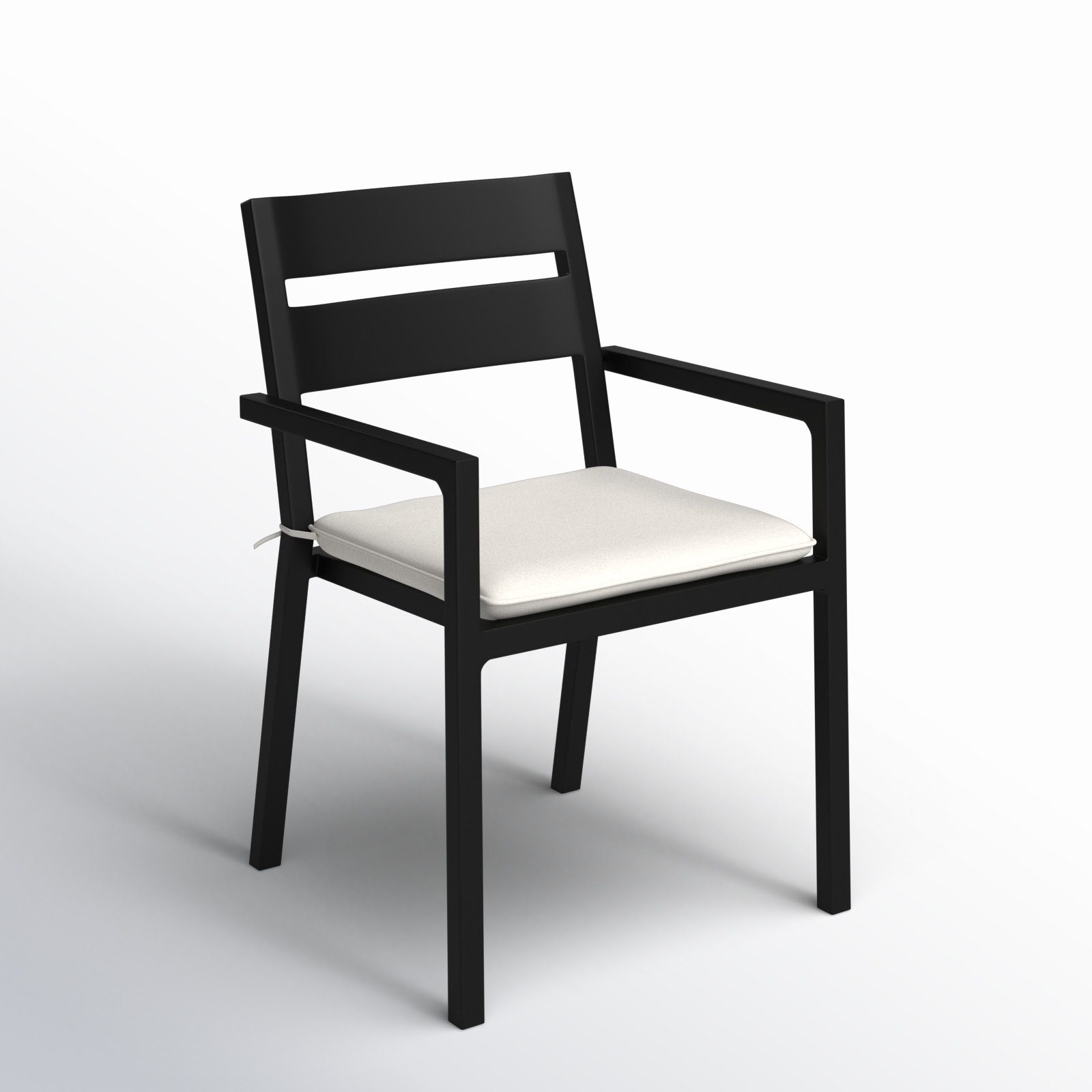 Vivant Stackable Sunbrella® Patio Armchair, Black, Canvas Natural Sunbrella® Canvas