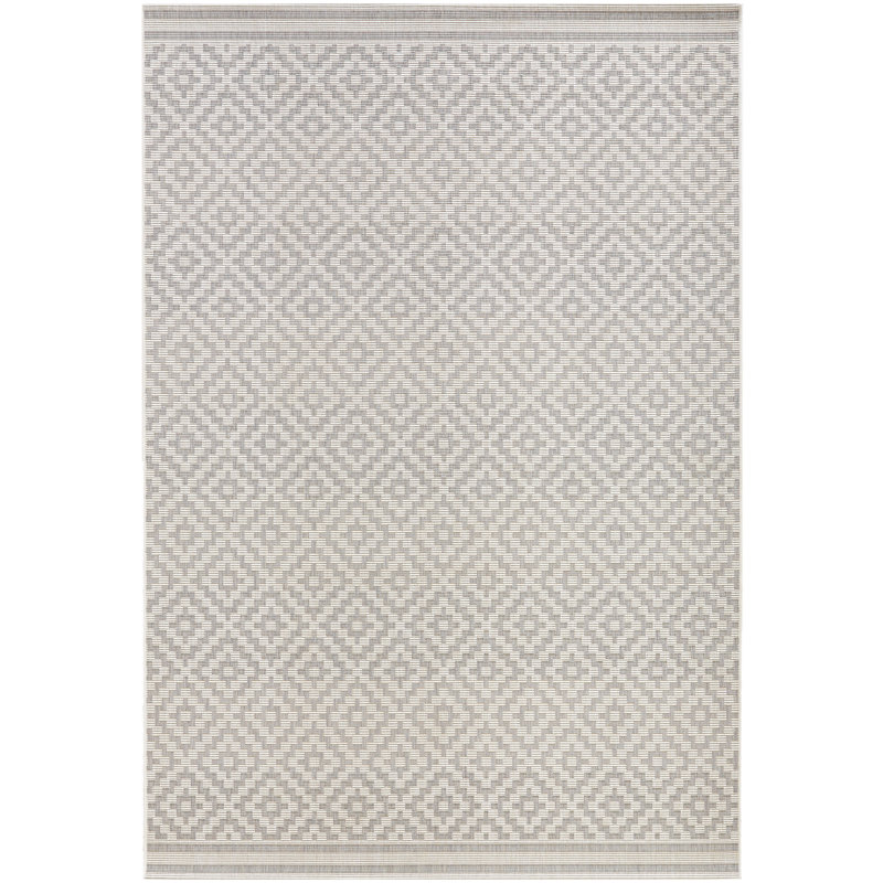 Flatweave Rug in Grey/Cream, Rectangle 160 x 230cm