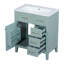 Ensemble de meuble-lavabo avec lavabo 30 po, armoire de salle de bain verte avec tiroirs, structure solide et panneau de fibres à densité moyenne-1281747529