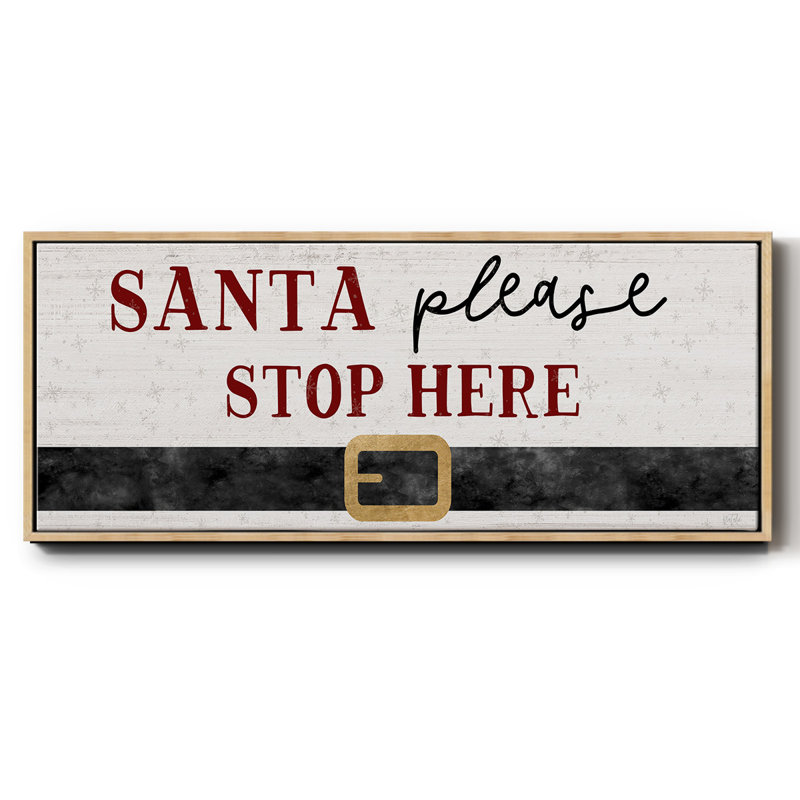 Santa Stop - toile encadrée, H 20 po x l 50 po