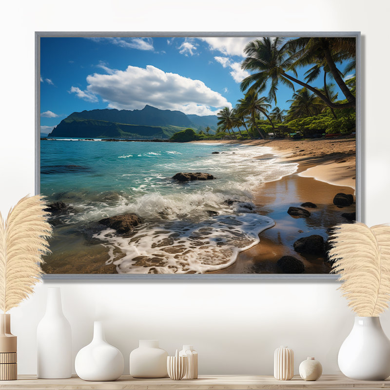 Aloha Tropical Dreamscape II - Maui, impressions encadrées, H 12 po x l 20 po x P 1 po, Encadrement argenté