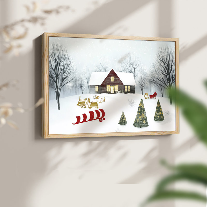 Art de Noël - XC III - Reproduction encadrée - Restickable, H 16 po x l 20 po, Naturel