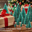 Mini arbre de Noël artificiel 36 pièces avec base en bois 36 pièces Mini arbre de Noël artificiel avec 4 tailles