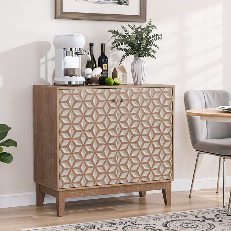 Buffet à conception géométrique avec tablettes réglables
