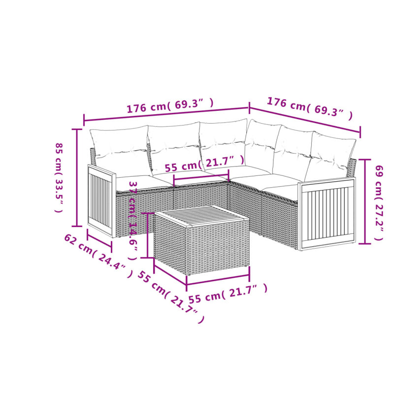 Ensemble de canapé de jardin Vidaxl, Blanc, Beige
