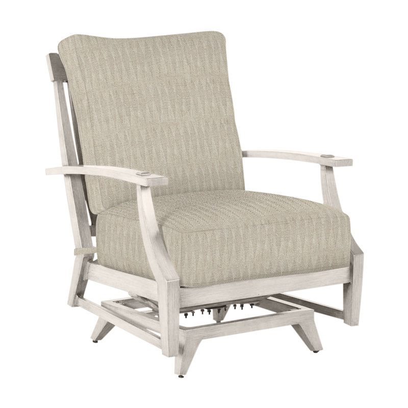 Croquet Patio Chair with Cushions, Slate Gray, No Welt, Herringbone Sand