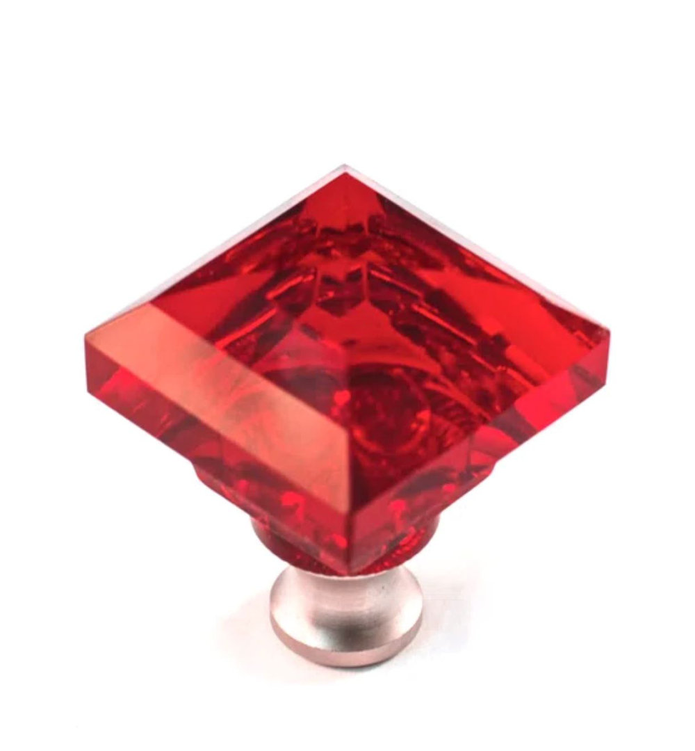 1 1/4" Length Square Knob Cal Crystal Knob 