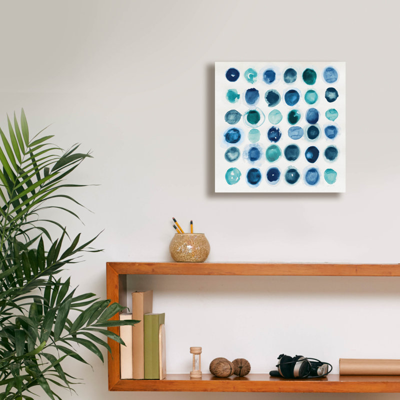 «Roundabout Blue» par Shirley Novak, art mural sur toile, H 12 po x l 12 po x P 0,75 po