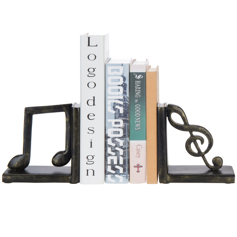 2-Piece Musical Note Decorative Resin Bookends