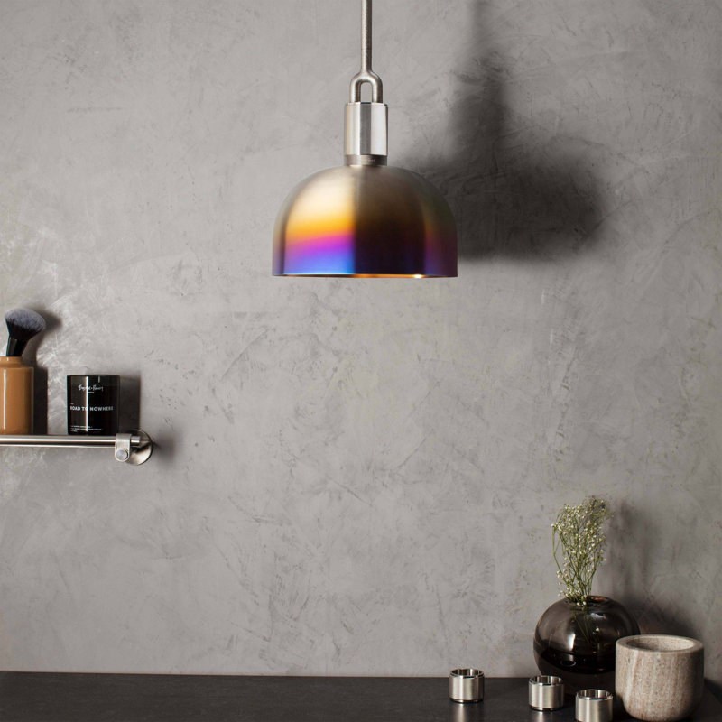 Pendant Shade, 5.91" H x 9.84" W x 9.84" D, Burnt Steel