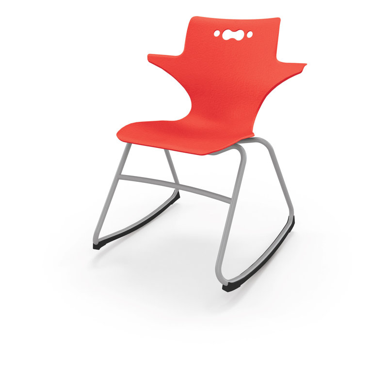 Chaise de classe traîneau Hierarchy, Rouge, H 18 po
