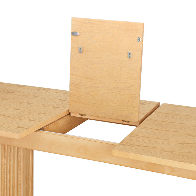 Table de salle à manger rectangulaire extensible, Naturel