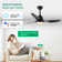 42" Smart Ceiling Fan With Lights Remote,Silent DC Motor,Voice Control Via Alexa Google WIFI Phone,6-Speed,Outdoor Indoor Modern  Ceiling Fans For Living Room Bedroom Patio