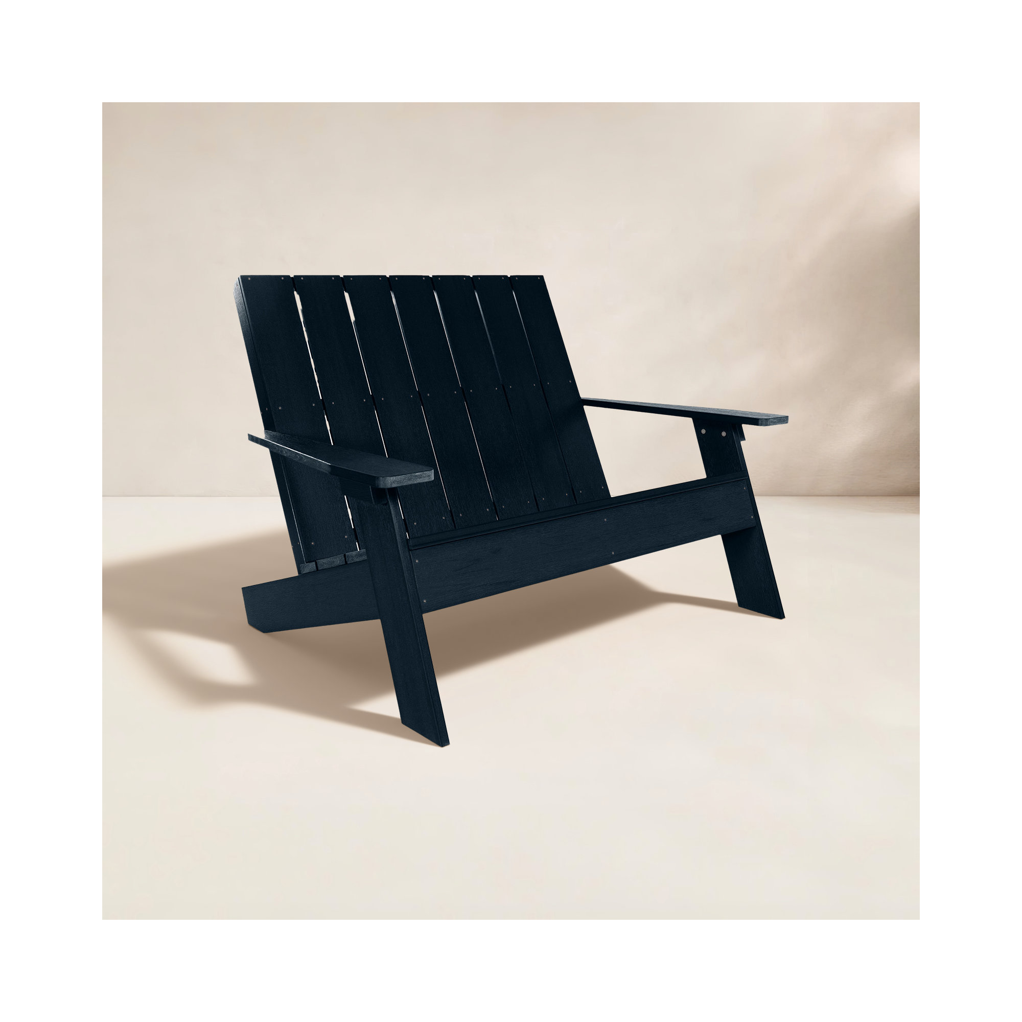 Byrnes Recycled Plastic Double Adirondack Loveseat, Federal Blue