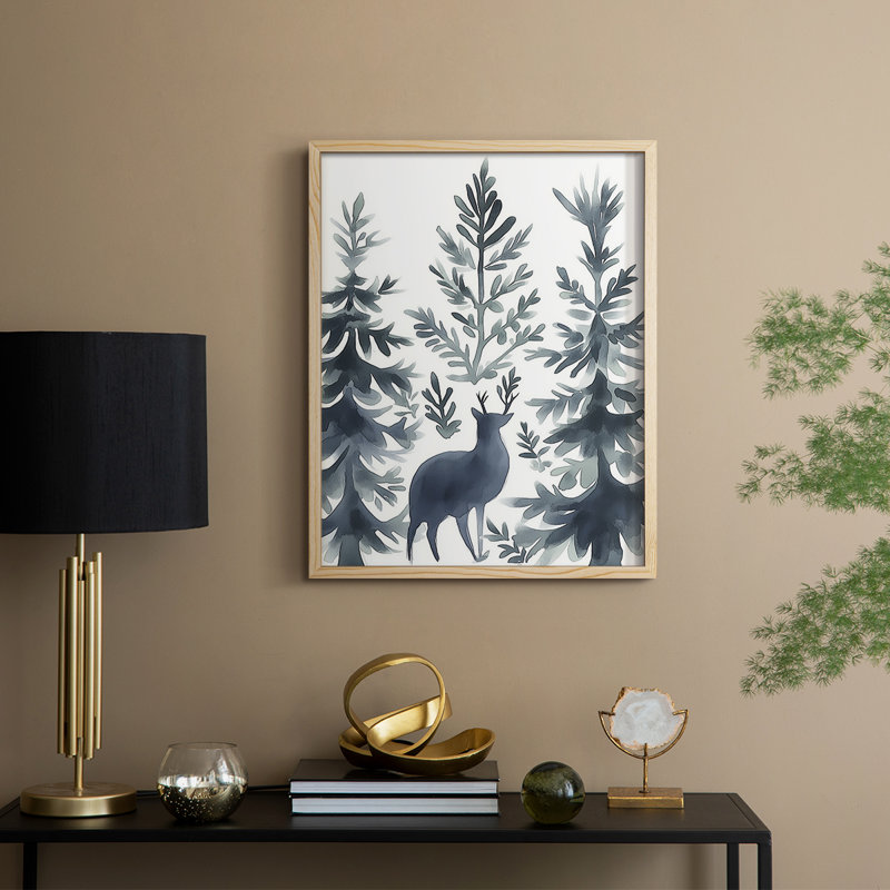 «Christmas Holiday Art», reproduction encadrée Cccxxv - bois massif, Naturel, H 30 po x l 24 po