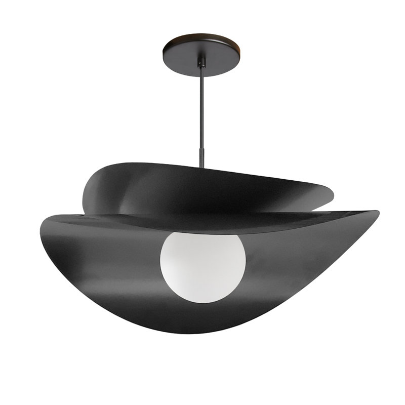 Luminaire suspendu Paven, Noir mat, Noir mat