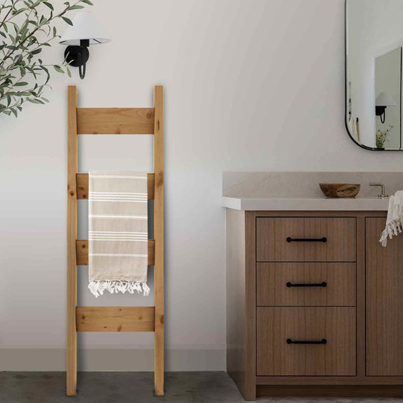 Odelle Wood 4 Towel Stand, Natural