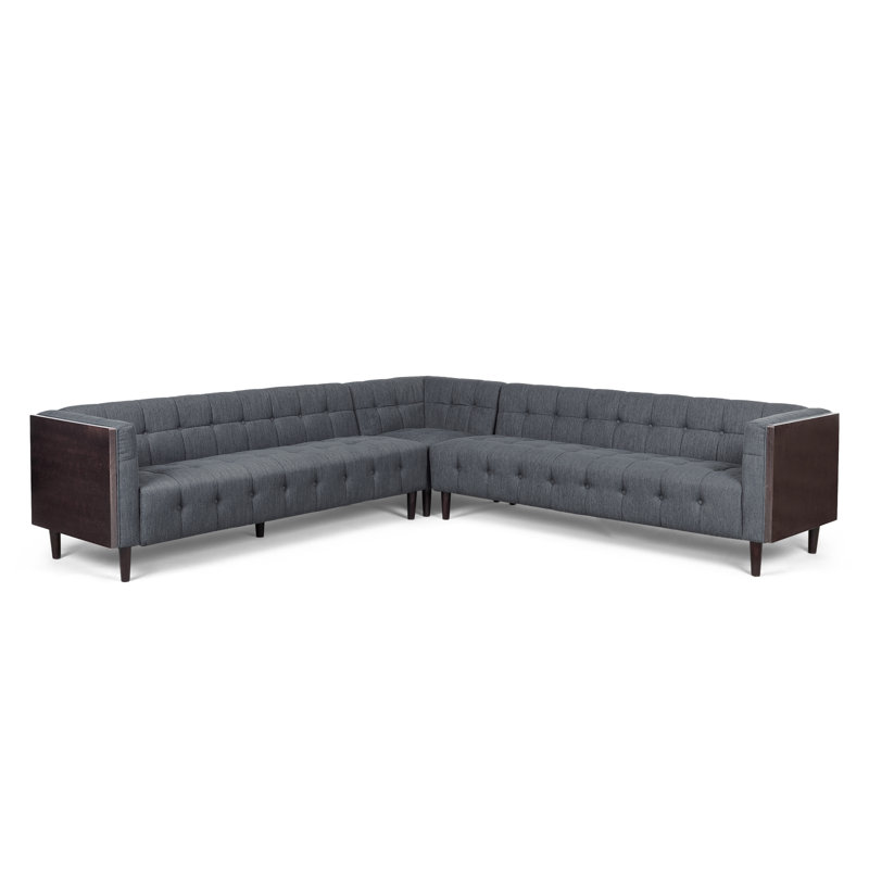 Brabant Upholstered Sectional Symmetrical, Charcoa Polyester
