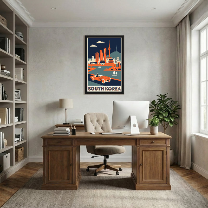 Paysages pittoresques et urbains avec voiture et tour, H 30 po x l 20 po