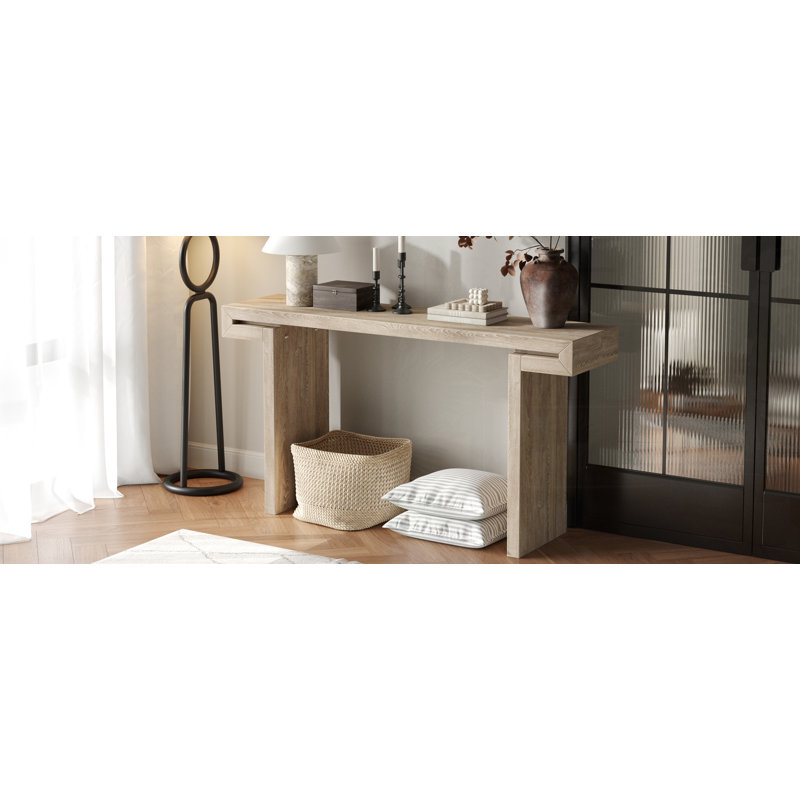 Console rustique à finition bois vieilli, Bois naturel
