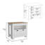 Îlot de cuisine H 35 po, 2 portes blanches, 3 tablettes-352212989