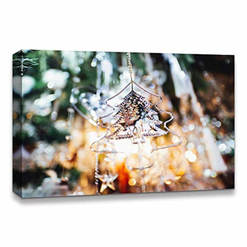 Christmas Holiday Celebration Tree X09 - Photographie sur toile tendue, H 12 po x l 18 po