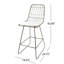 Chic tabourets de comptoir en fer avec coussin en beige doux - deux pièces d'eau - beige, structure