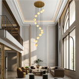 14-Lights Alabaster Staircase Chandelier