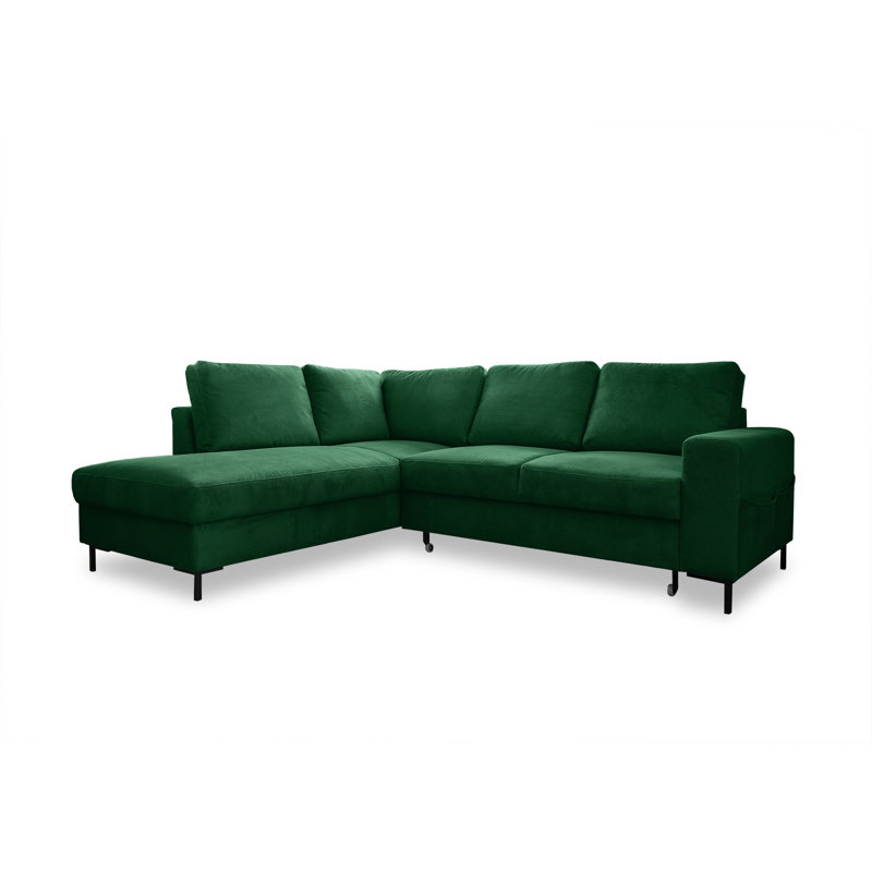 Lofty Lilly 6 seater Corner Sofa Bed, Left Hand Facing, Emerald Green
