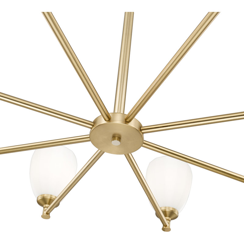 Mattera Modern Chandelier, Gold, 19.25" H x 42" W x 42" D, 8 Lights