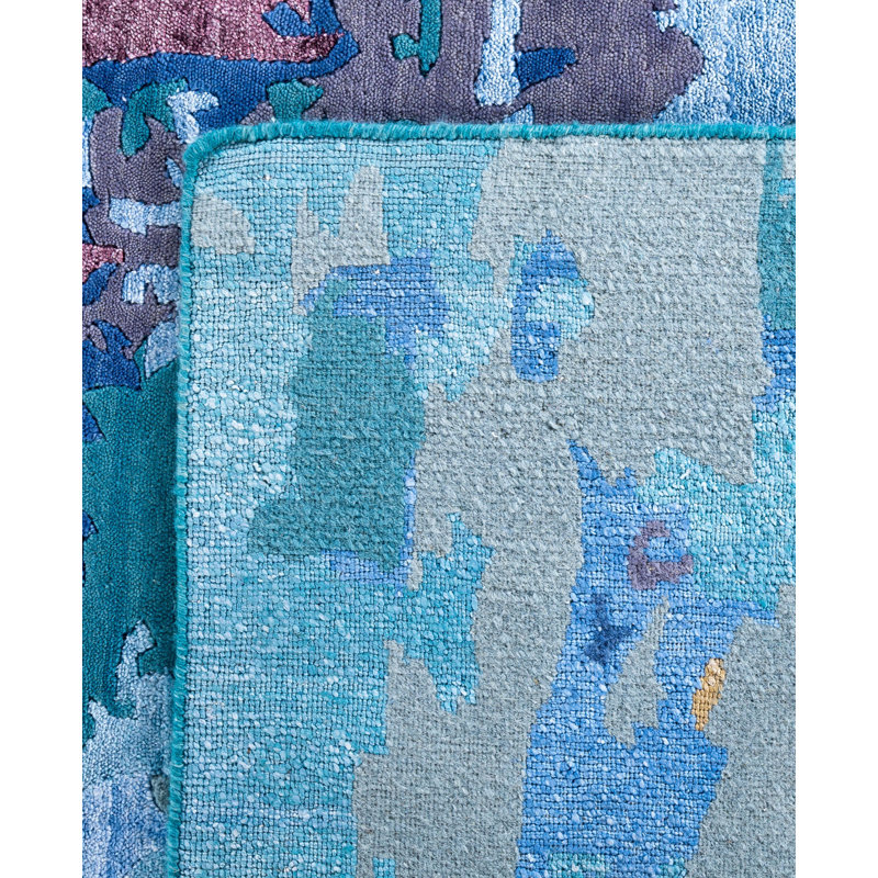 Overdyed One-of-a-Kind Rectangle 9'2" X 12'2" Hand Knotted Area Rug