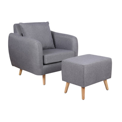 Anthea Upholstered Armchair with Footstool