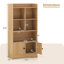 Bibliothèque autoportante avec portes 2 armoires de rangement et 5 casiers 2 ensembles anti-basculement Naturel
