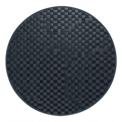 Machine Washable Checkered Black Area Rug
