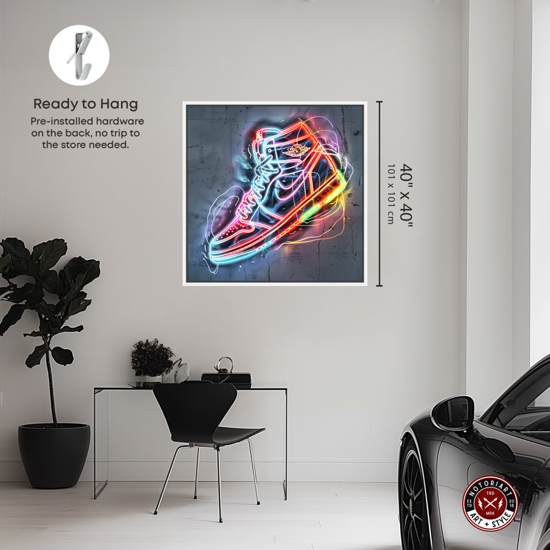 Sneaker 1 pièce Notoriart, Cadre blanc, H 41 po x l 41 po