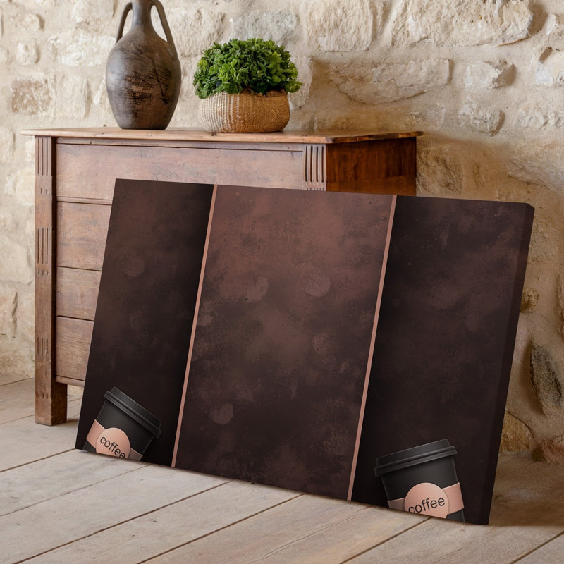 Reproduction d'art numérique sur toile à thème, "Cozy Coffee", H 9 po x l 12 po