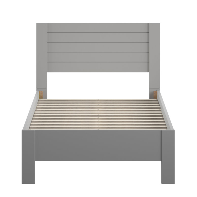 Ayaan Solid Wood Platform Bed, Frost Gray, Twin