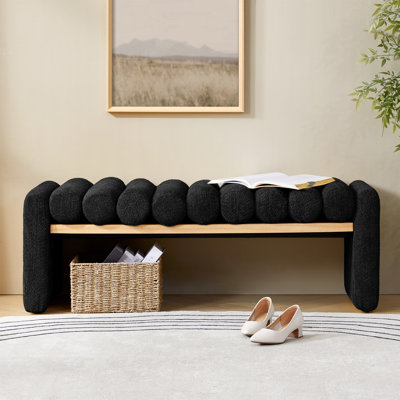 Brame 52.5"W Modern Upholstered Bench with Solid Wood Construction