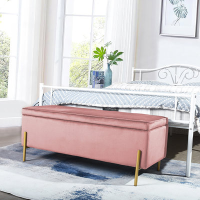 Banc de rangement à couvercle rabattable rembourré