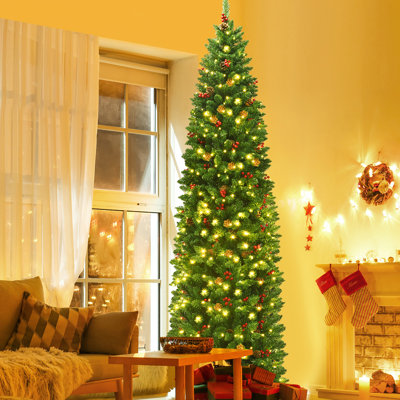 Sapin de Noël artificiel 7,5 'avec 350 lumières claires/blanches pré-éclairé