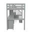 Lit mezzanine simple gris avec bureau et double contenant de rangement-1170313999